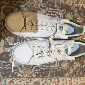 adidas White Sneakers with Green Heel Tab - Men